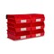 Triton Products Wall Storage Unit W/ (6) 10-7/8" L x 11" W x 5" H Red Bins & Wall Mount Rails 3-235RWS - alternate 1